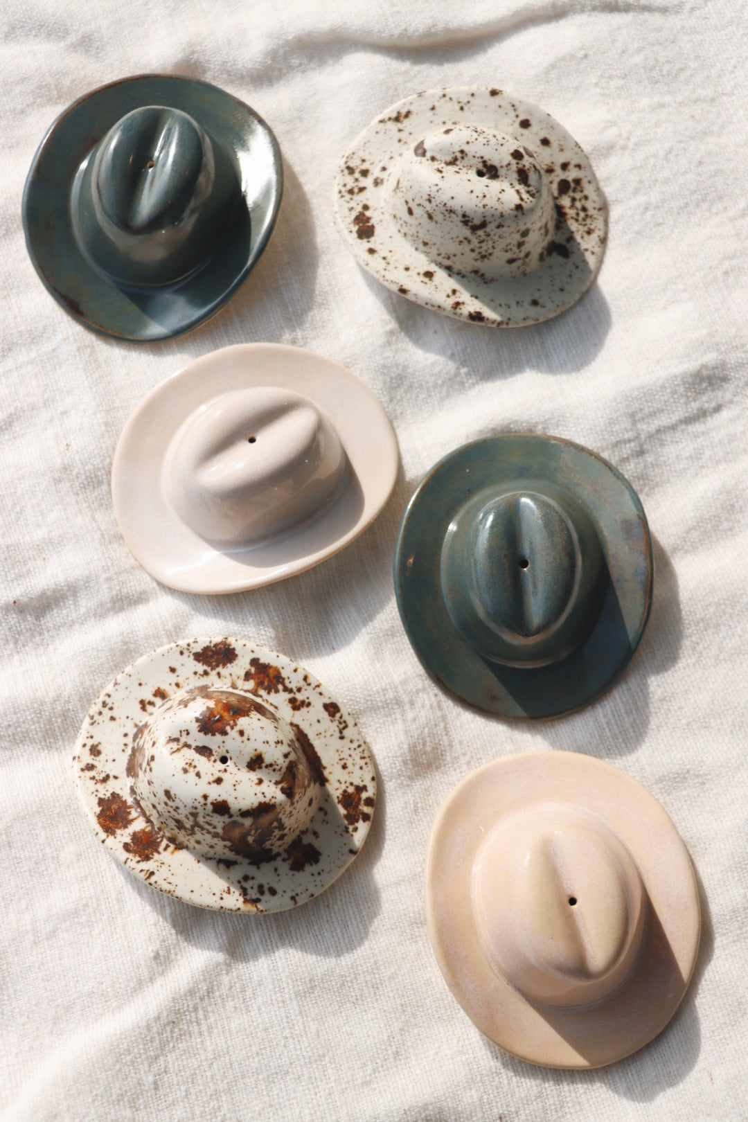 Ceramic Cowboy Hat Incense Burner