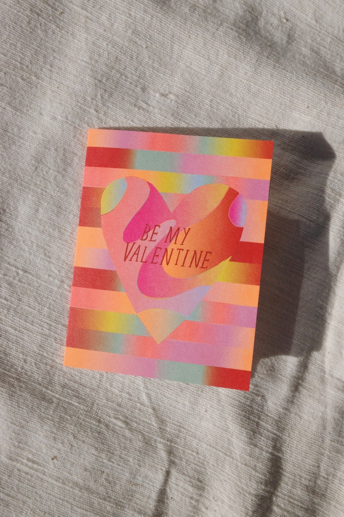 Be My Valentine Neon Gradient Card