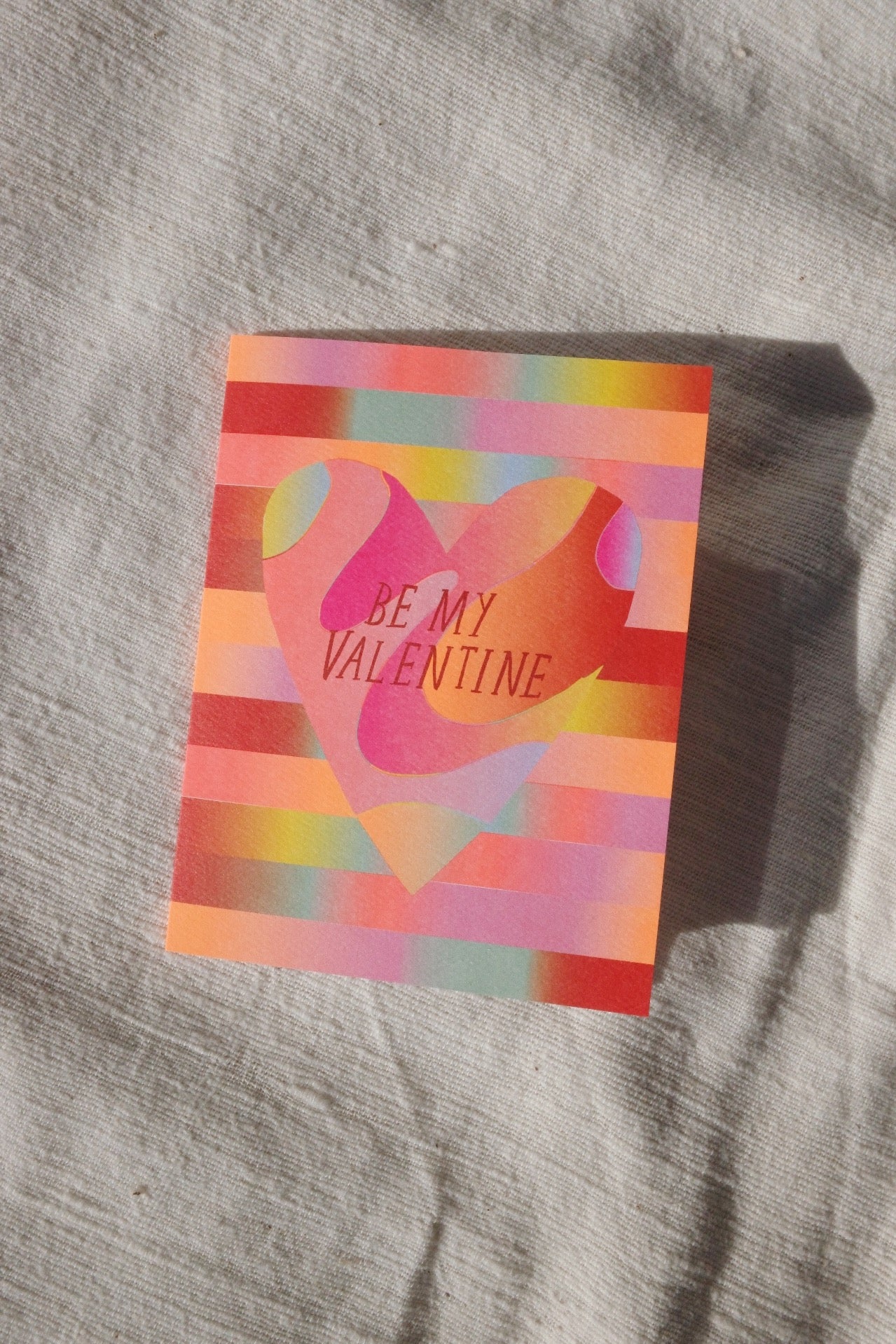 Be My Valentine Neon Gradient Card