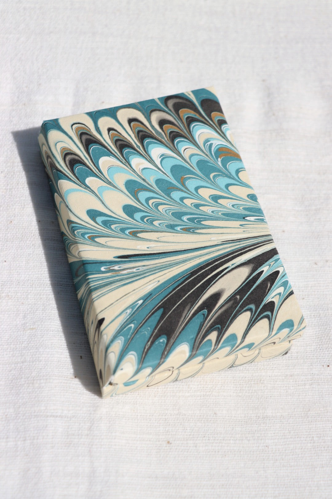 Hand Marbled Notecard Set, Nila Feather