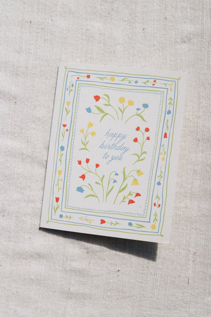 Happy Birthday To You Floral Border Card