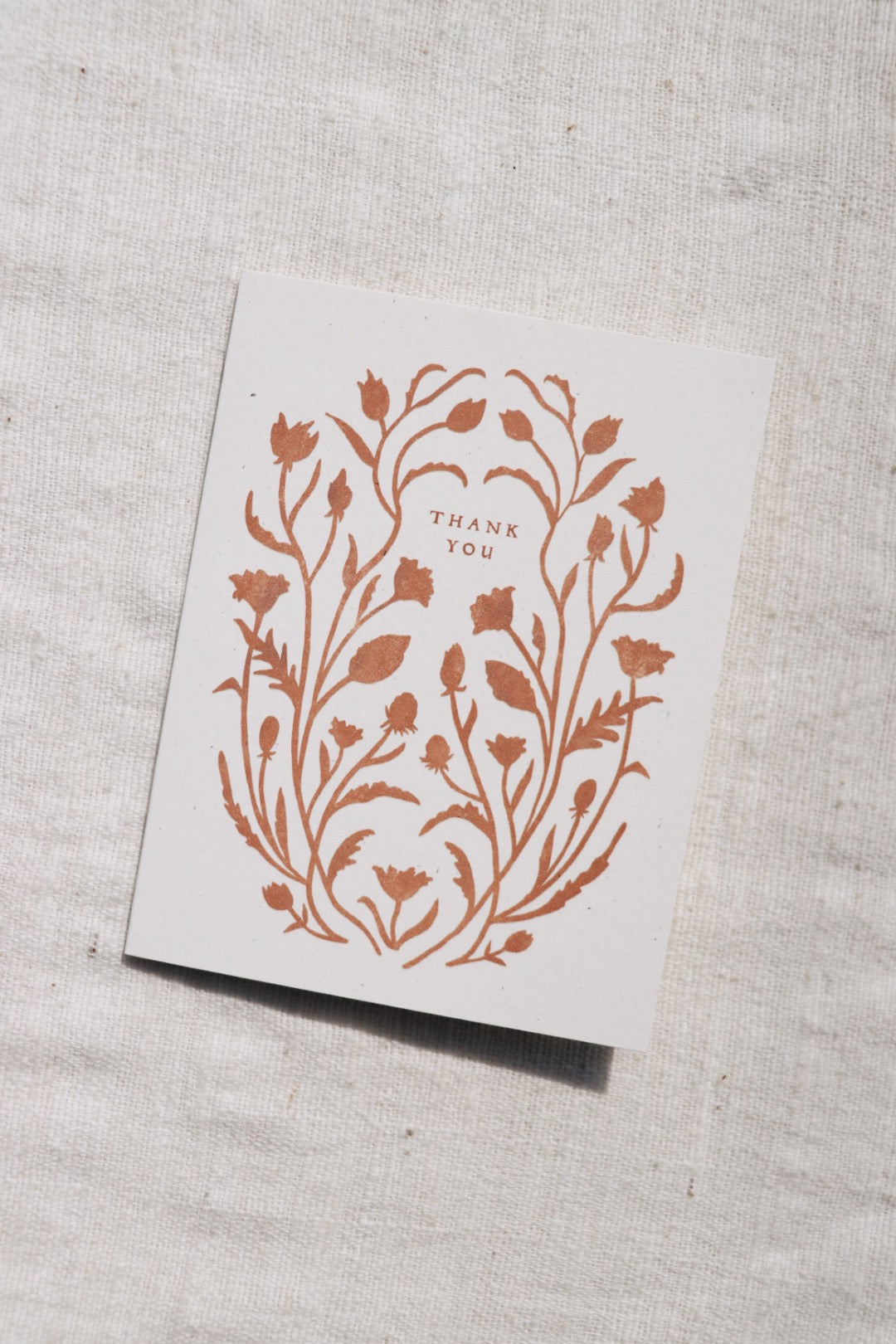Thank You Terracotta Floral Paper Cut Card