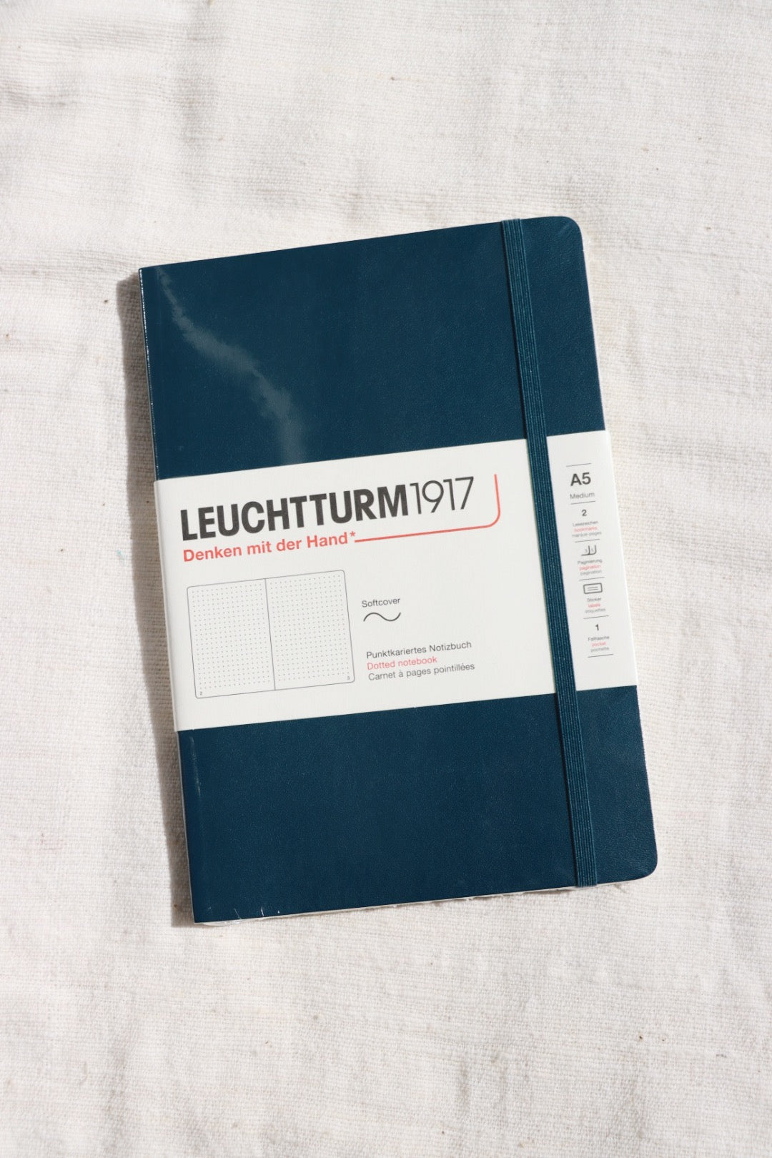 Leuchtturm1917 A5 Soft Cover Notebook, Dotted Deep Sea