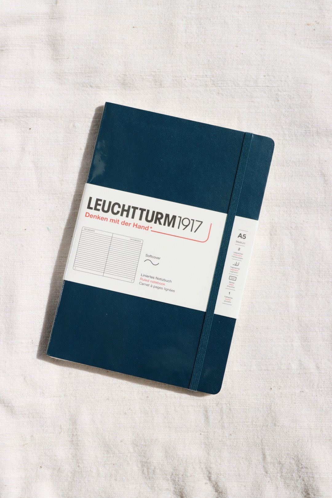 Leuchtturm1917 A5 Soft Cover Notebook, Ruled Deep Sea