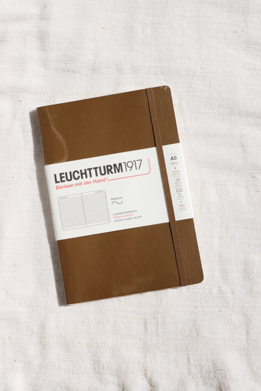 Leuchtturm1917 A5 Soft Cover Notebook, Ruled Spice Brown