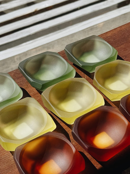 Small Amber Red Glass Dish