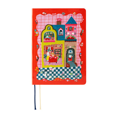 Hobonichi Techo 2027 HON A5 Yumi Kitagishi: White Cat and Rabbit’s Tea Room