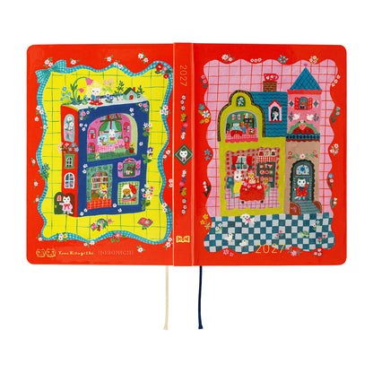 Hobonichi Techo 2027 HON A5 Yumi Kitagishi: White Cat and Rabbit’s Tea Room