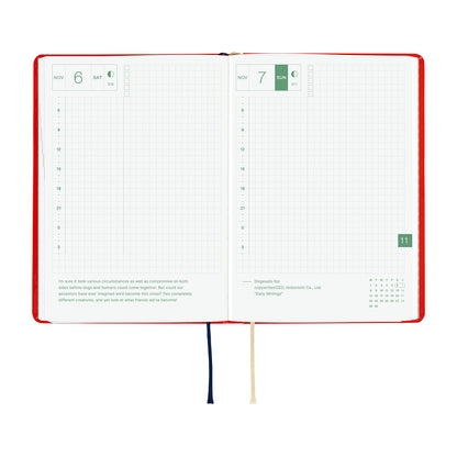 Hobonichi Techo 2027 HON A5 Yumi Kitagishi: White Cat and Rabbit’s Tea Room