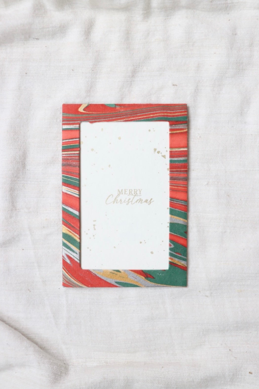 Frame Keepsake Card, Merry Christmas Striations
