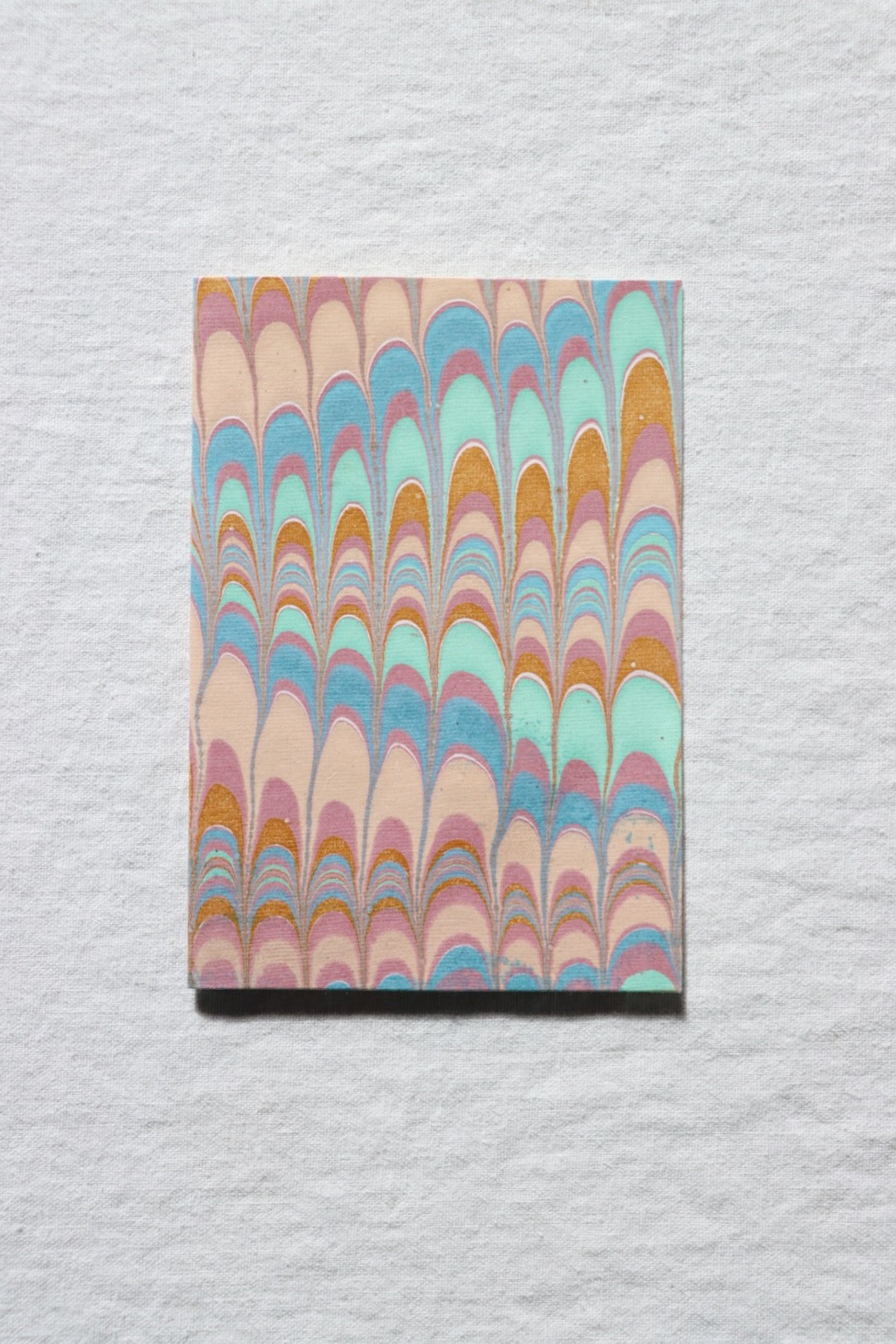Mint Rose Scallop Marbled Greeting Card