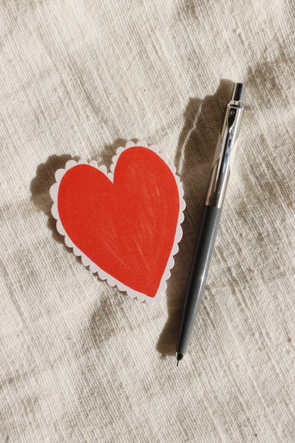 Heart Doily Mini Flat Note Card