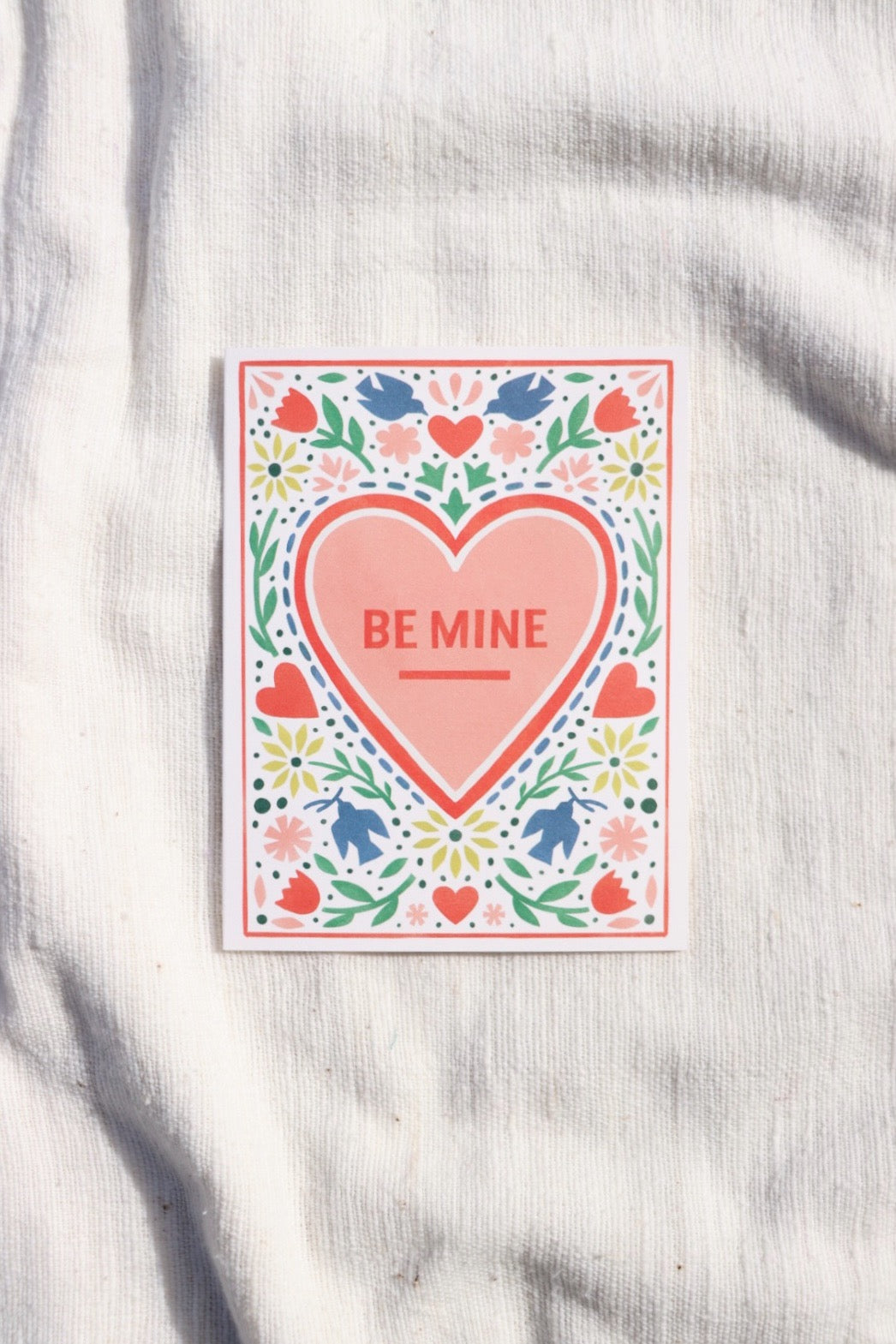 Folk Heart Valentine Card