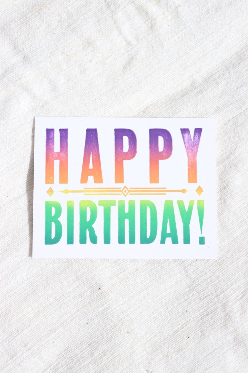 Happy Birthday Rainbow Letterpress Card