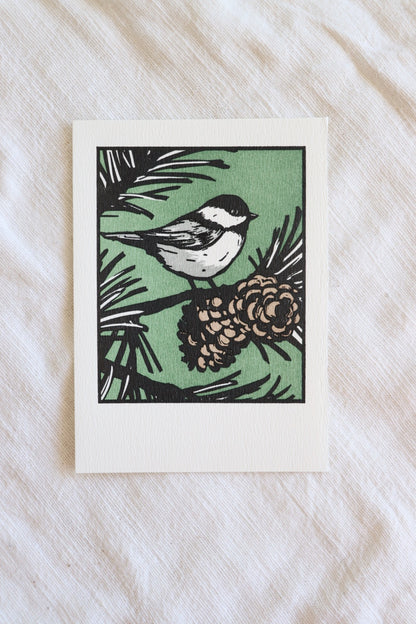 Black Capped Chickadee Card