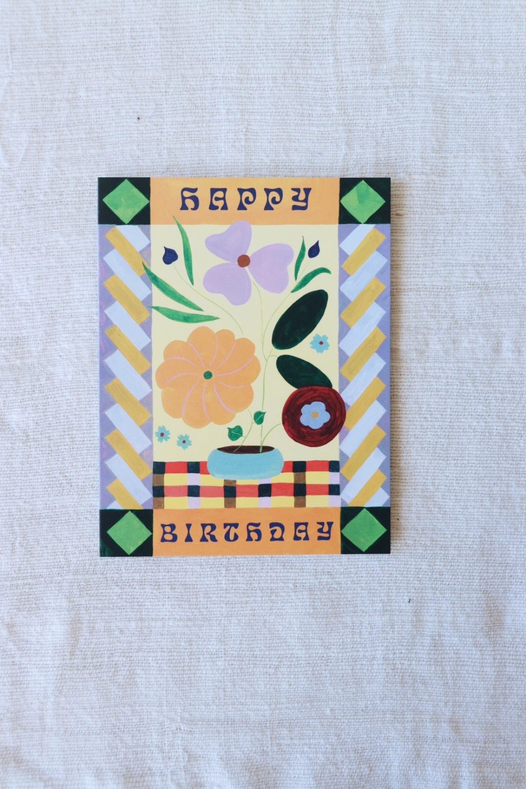 Yellow Floral Birthday Card