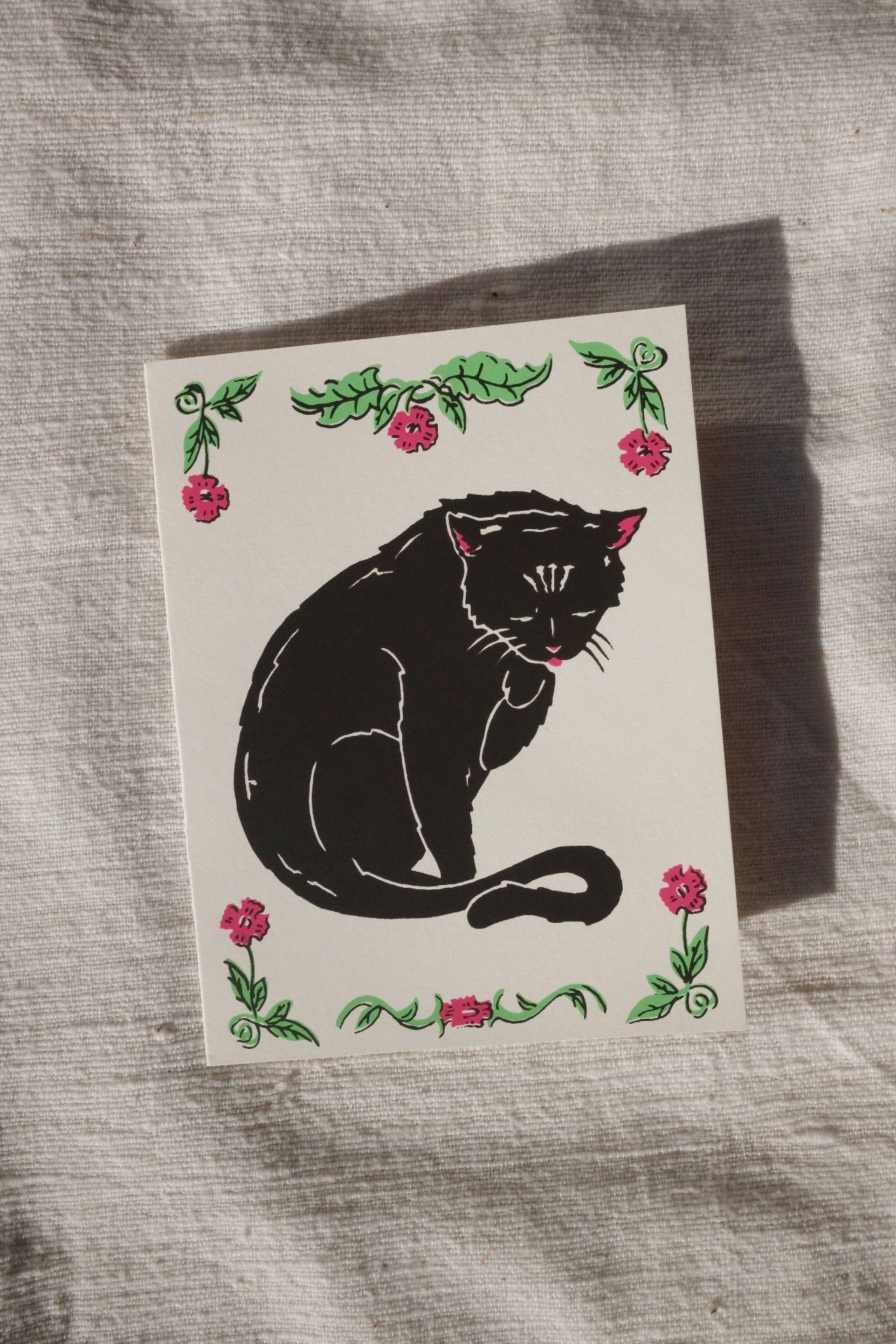 Elegant Black Cat Card