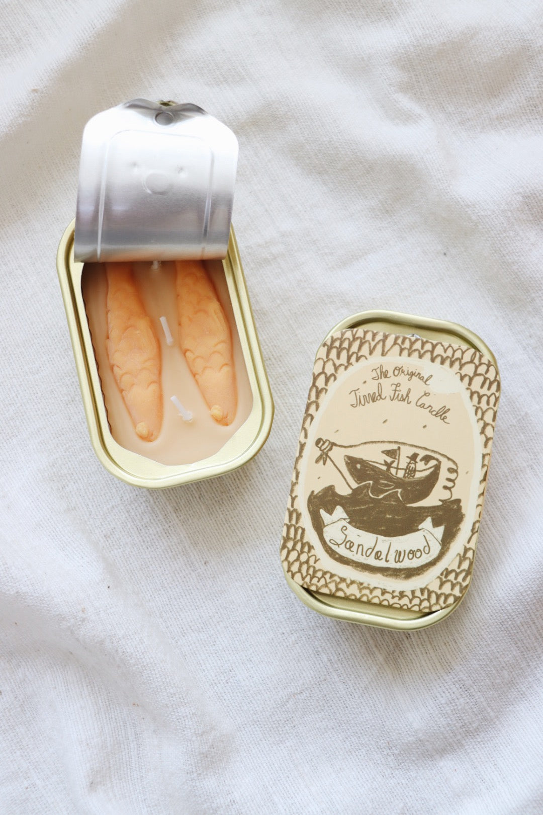 &quot;Tinned Fish Candle&quot;: Sandalwood