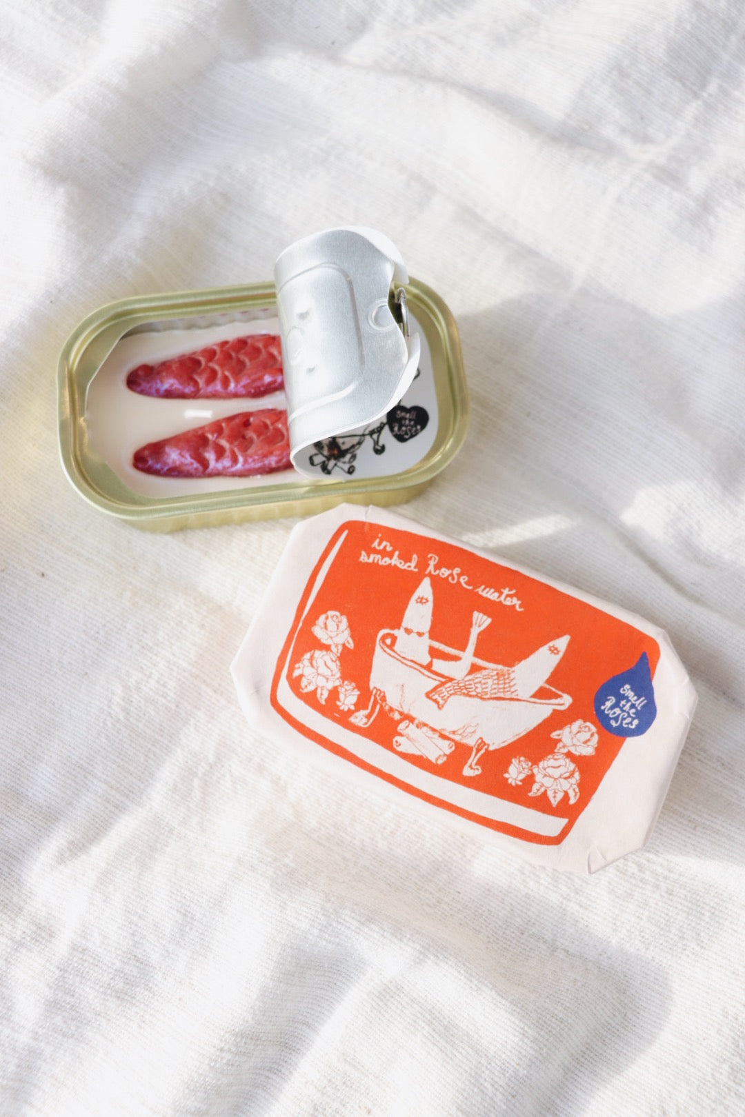 "Tinned Fish Candle": Smoked Rose Water
