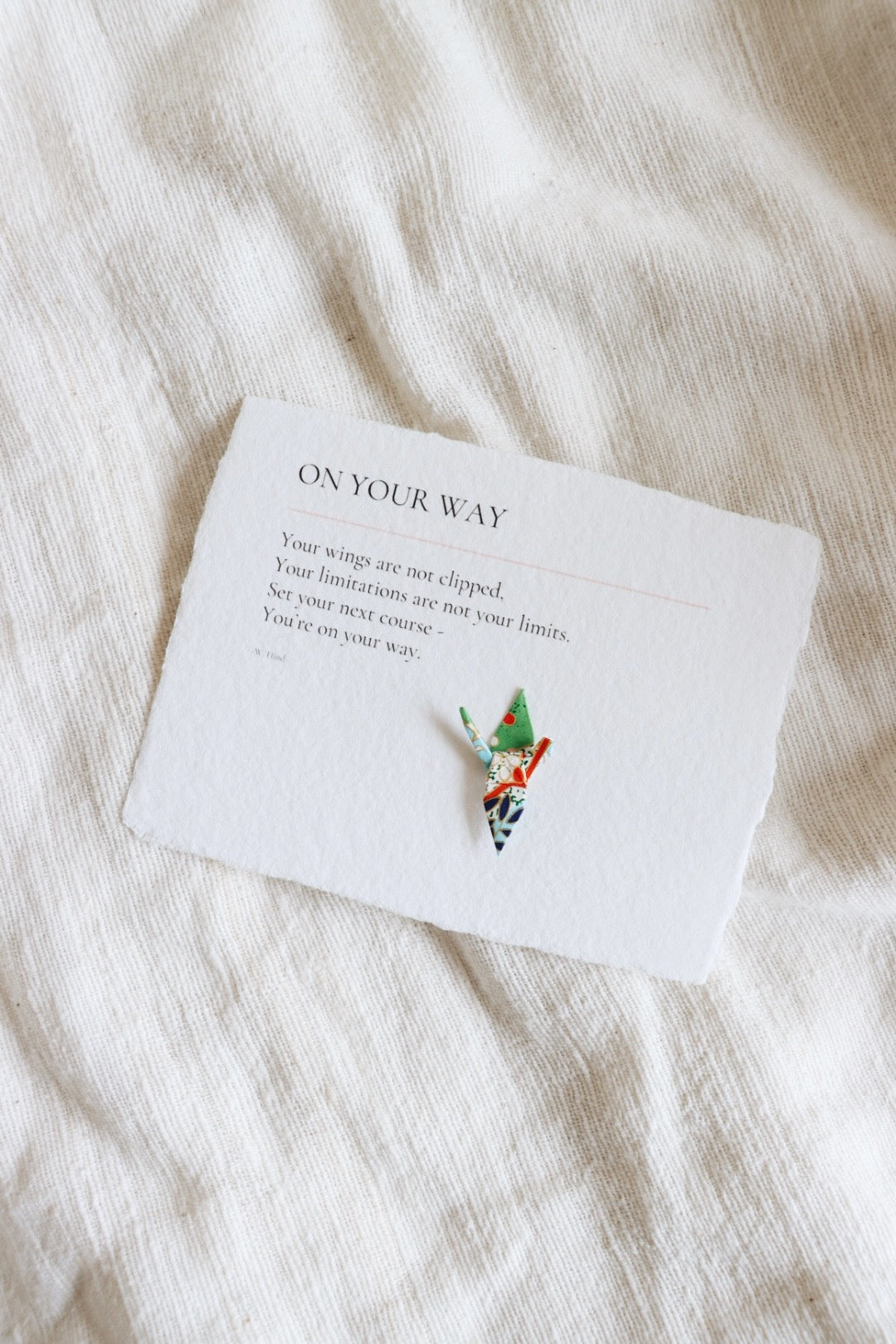 On Your Way: Origami Crane Embellished Card
