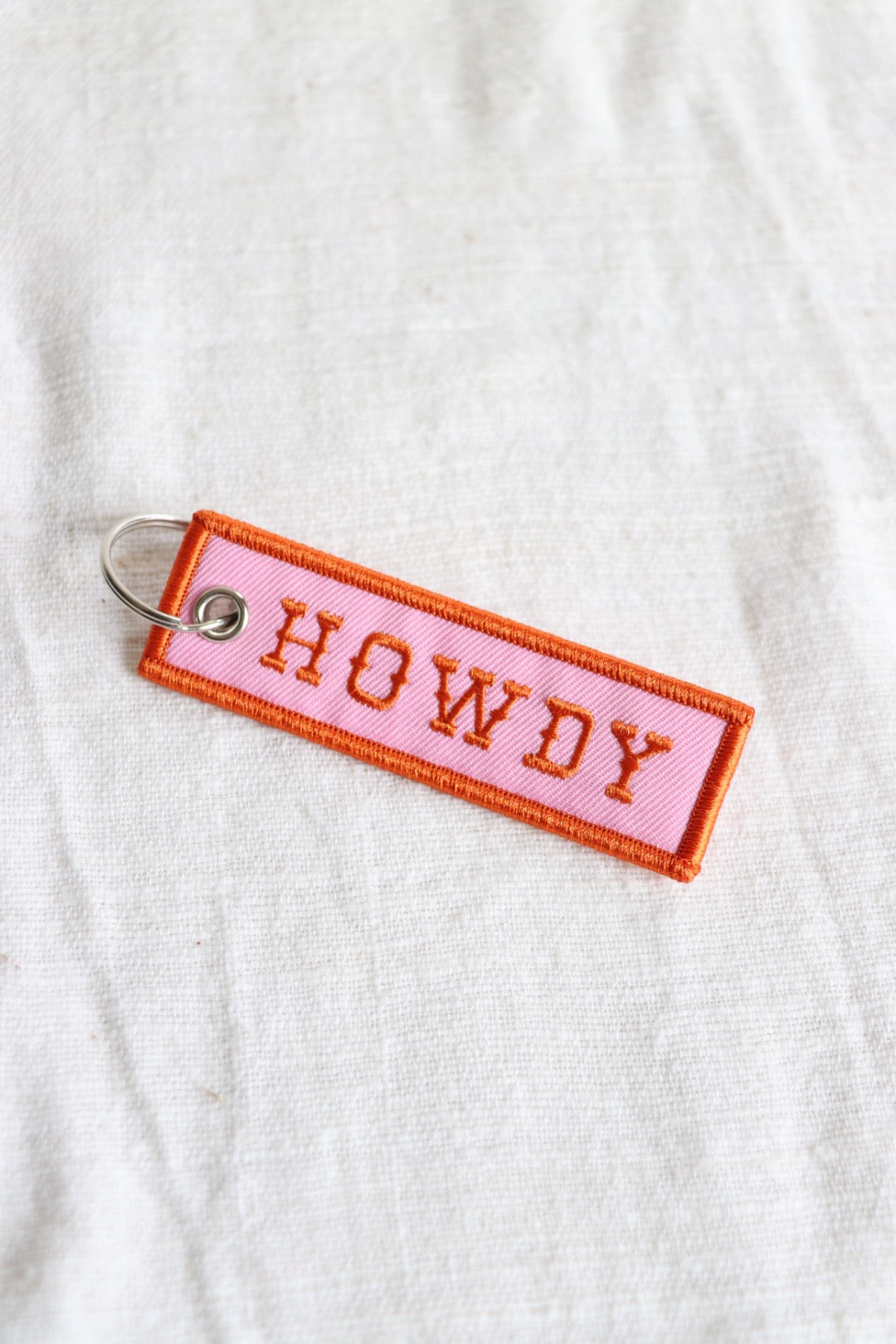 Howdy Embroidered Keychain