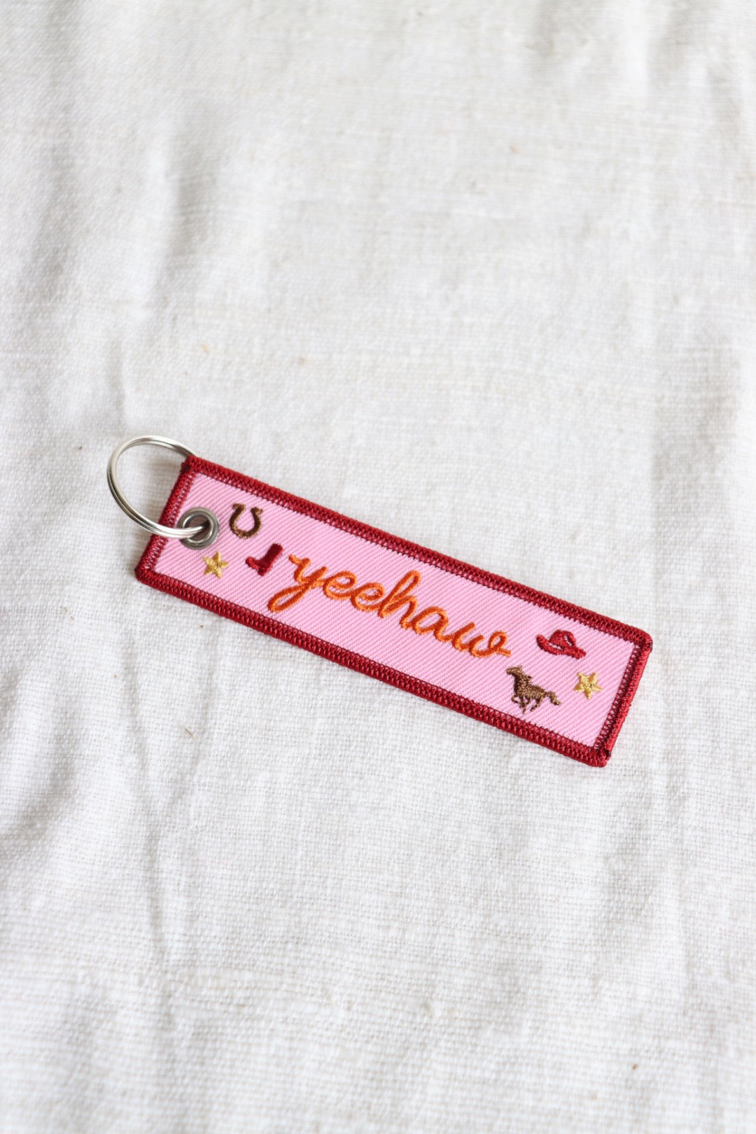 Yeehaw Embroidered Keychain