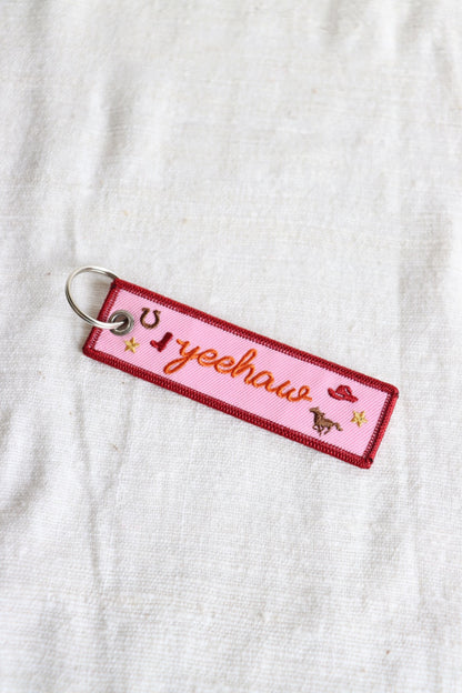 Yeehaw Embroidered Keychain