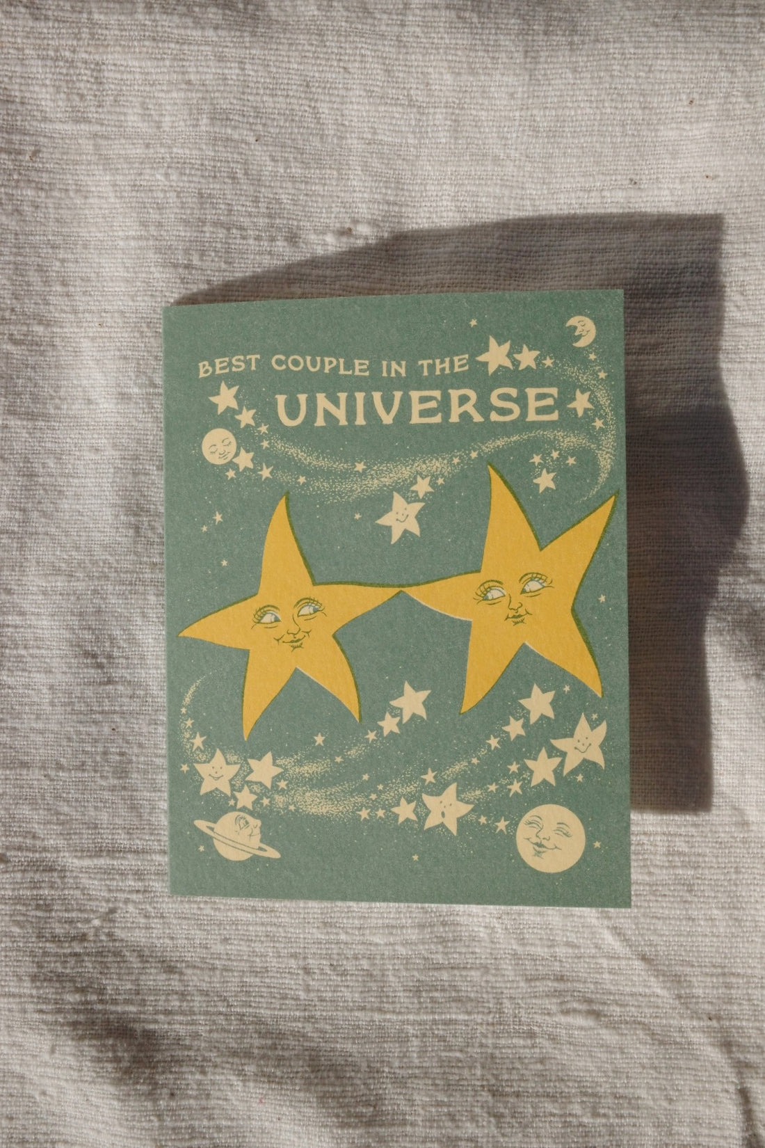 Card with two yellow stars and text &
