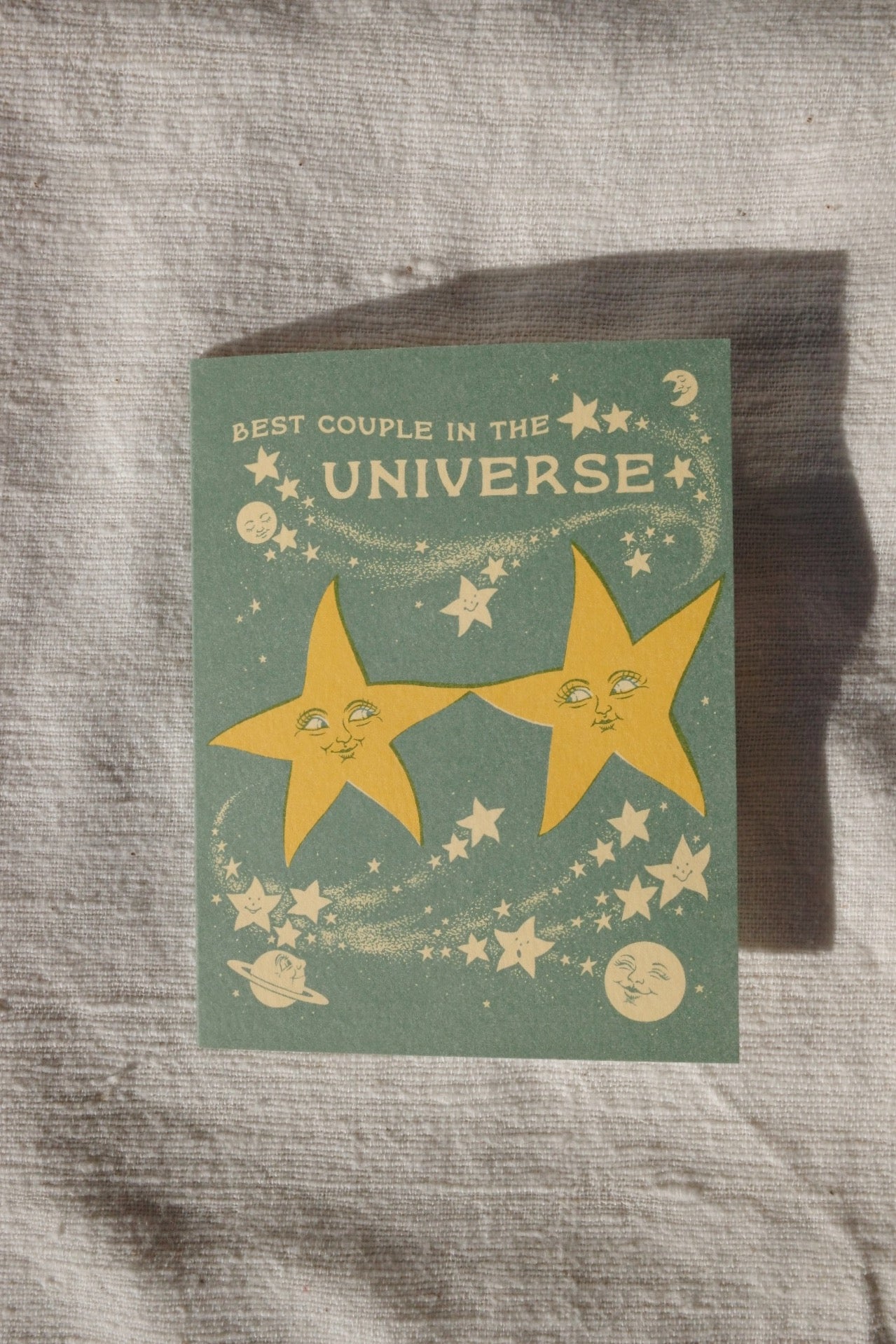 Card with two yellow stars and text &