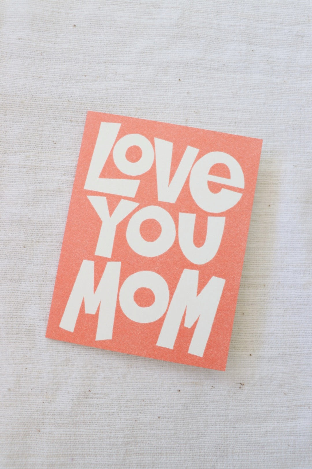 Red Love You Mom Card