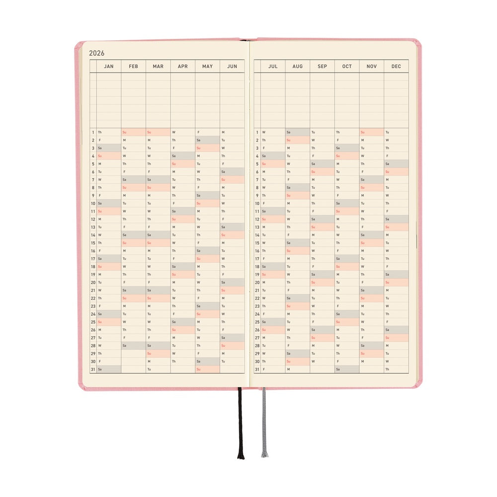 2026 Hobonichi Techo Weeks MEGA, Strawberry Milk