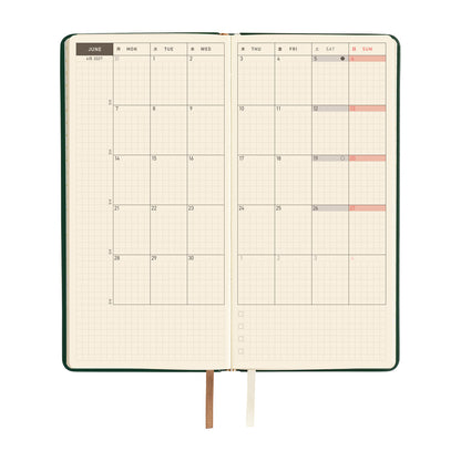 Hobonichi Techo 2027 Weeks Leather: Forest Green