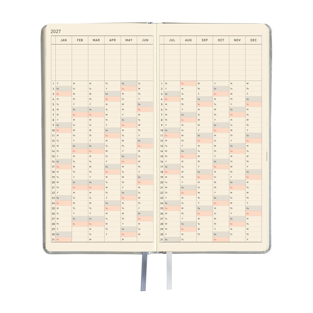 Hobonichi Techo 2027 Weeks Leather: Noble Silver