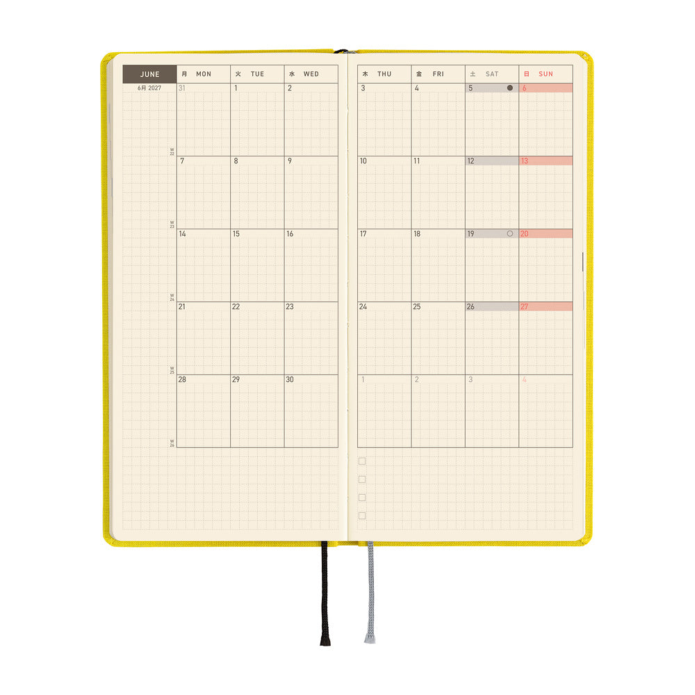 Hobonichi Techo 2027 Weeks Colors: Canaria Yellow