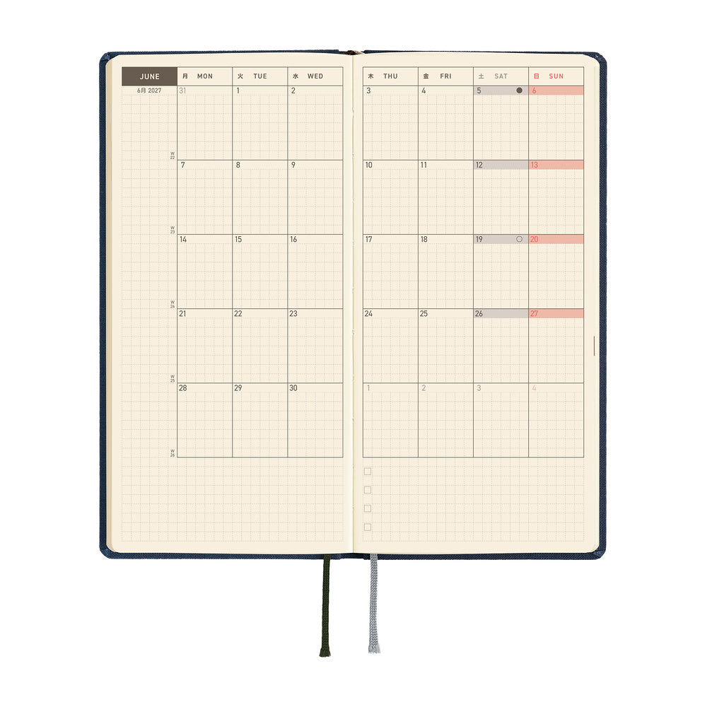Hobonichi Techo 2027 Weeks Colors: Midnight Blue