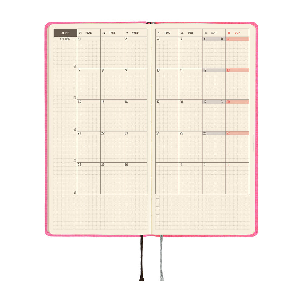 Hobonichi Techo 2027 Weeks Colors: Pink Sapphire
