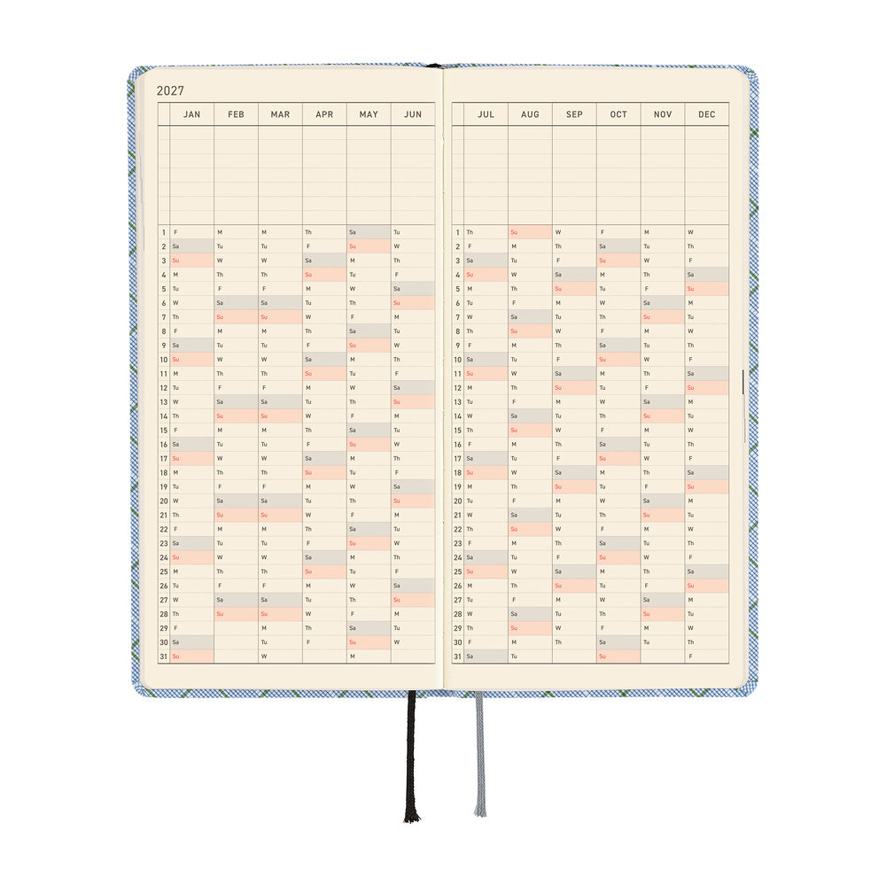 Hobonichi Techo 2027 Weeks Shirt Fabric: Graph Plaid