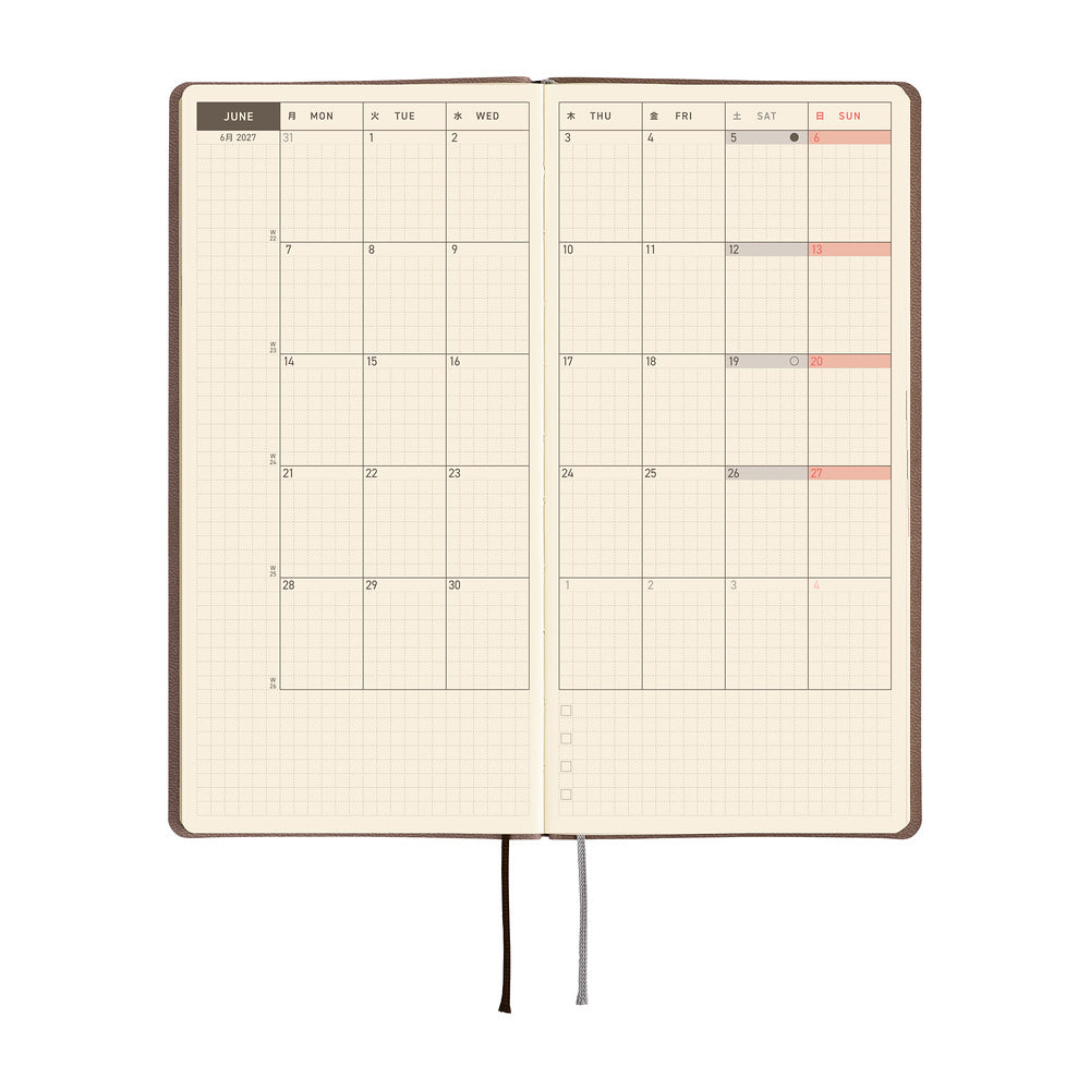 Hobonichi Techo 2027 Weeks Smooth: Café au Lait