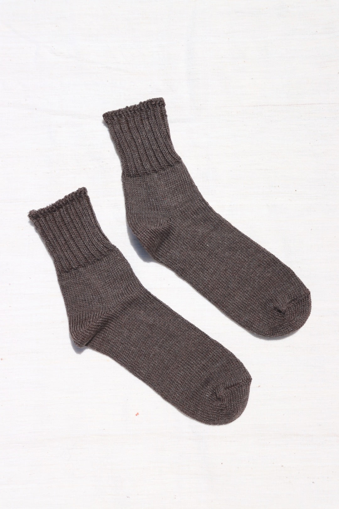 Linen Organic Cotton Ankle Socks, Brown