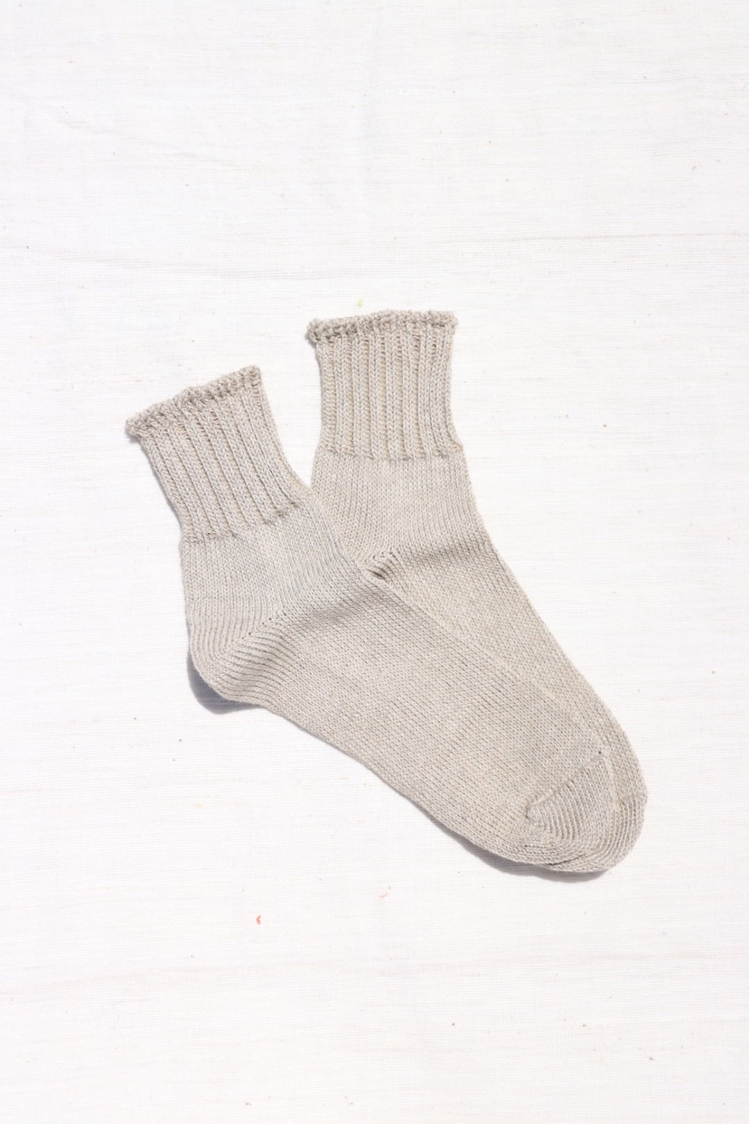 Linen Organic Cotton Ankle Socks, Natural