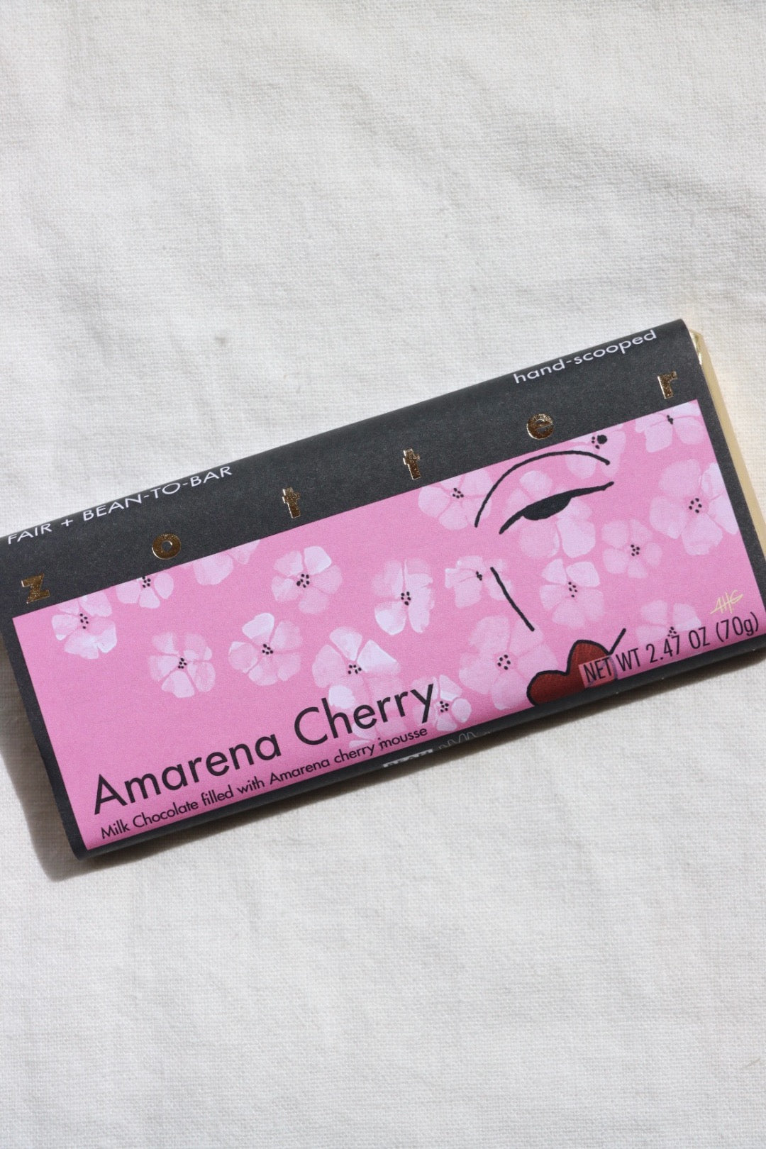 Amarena Cherry Hand-Scooped Chocolate Bar