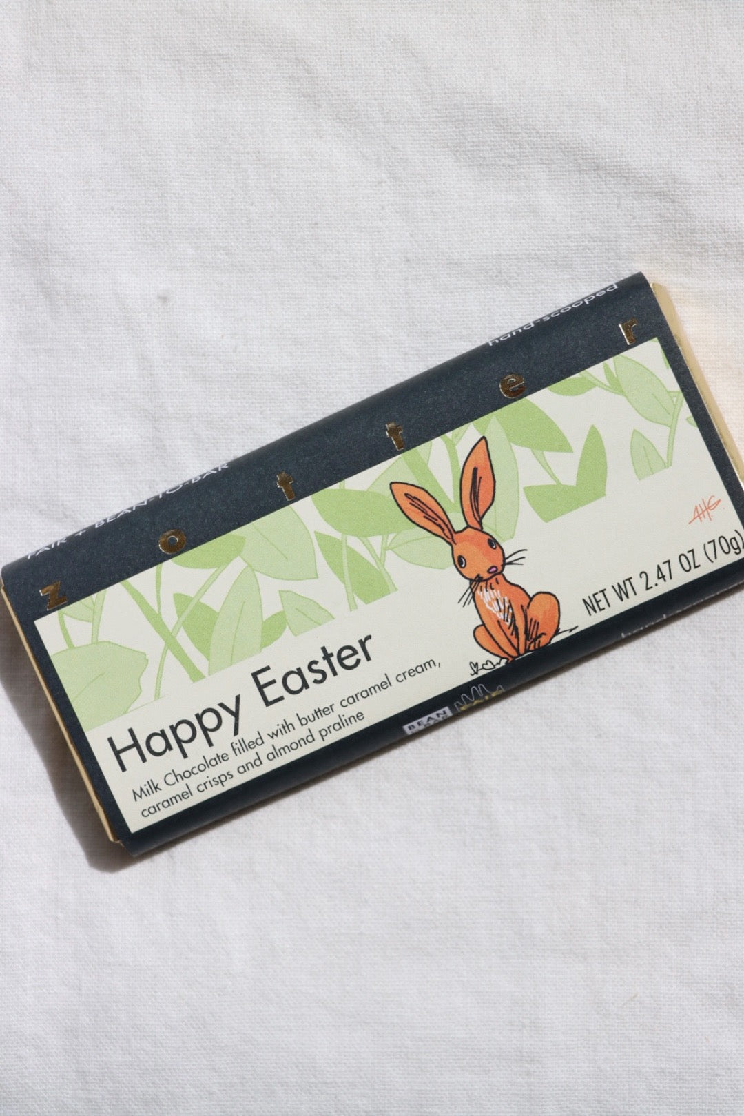 Happy Easter Hand-Scooped Chocolate Bar